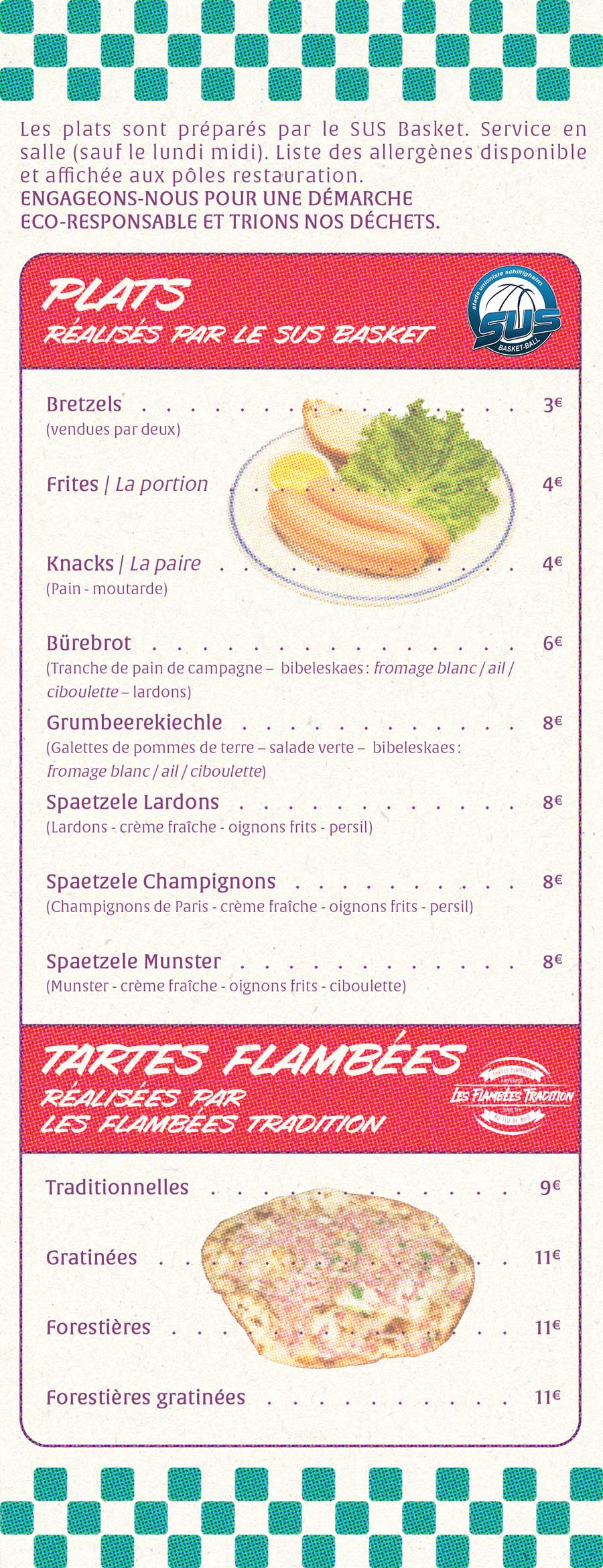 carte des plats